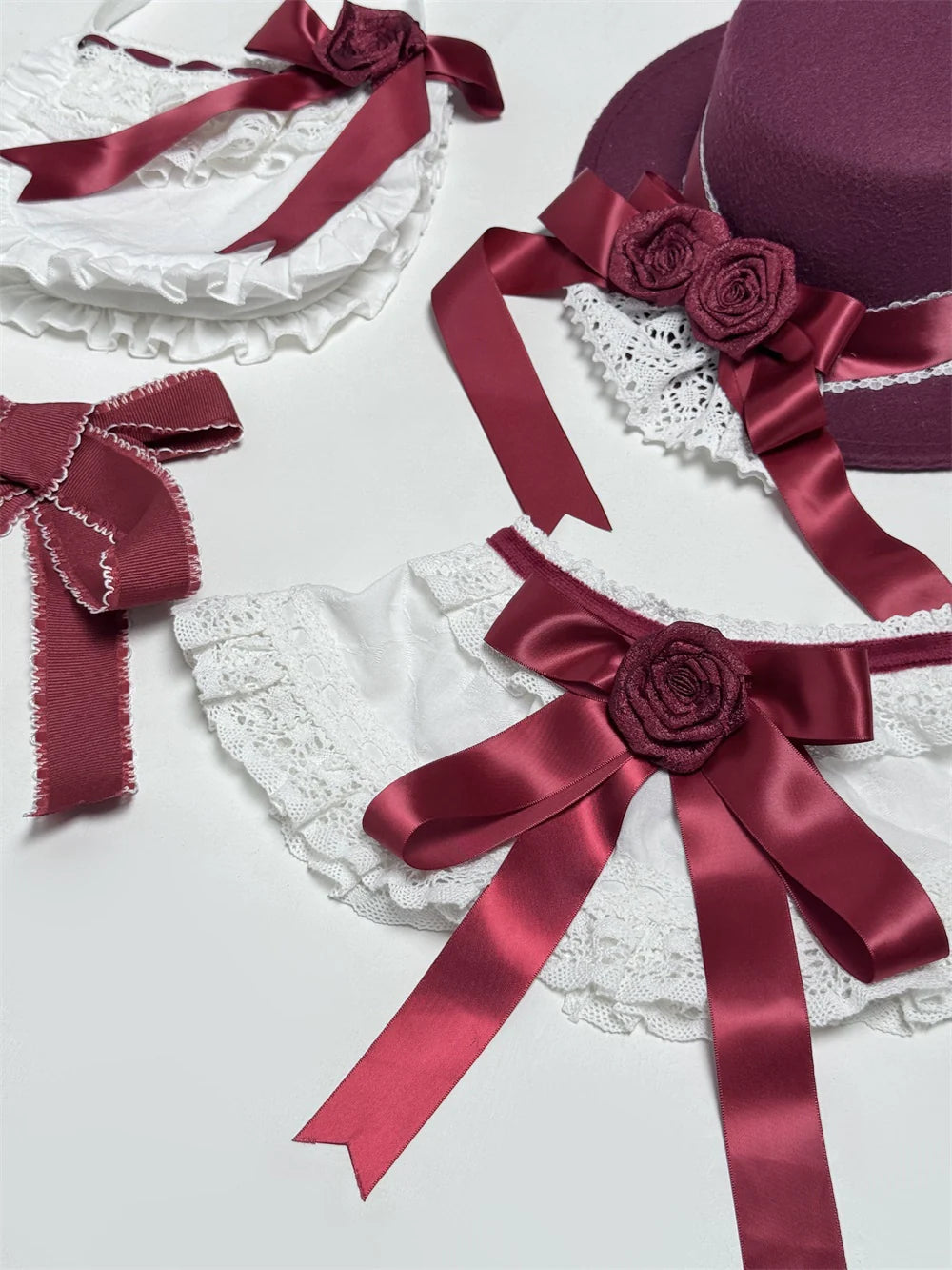 LeMiroir - Winter Solstice - Elegant Lolita Hat, Detachable Collar, Handbag