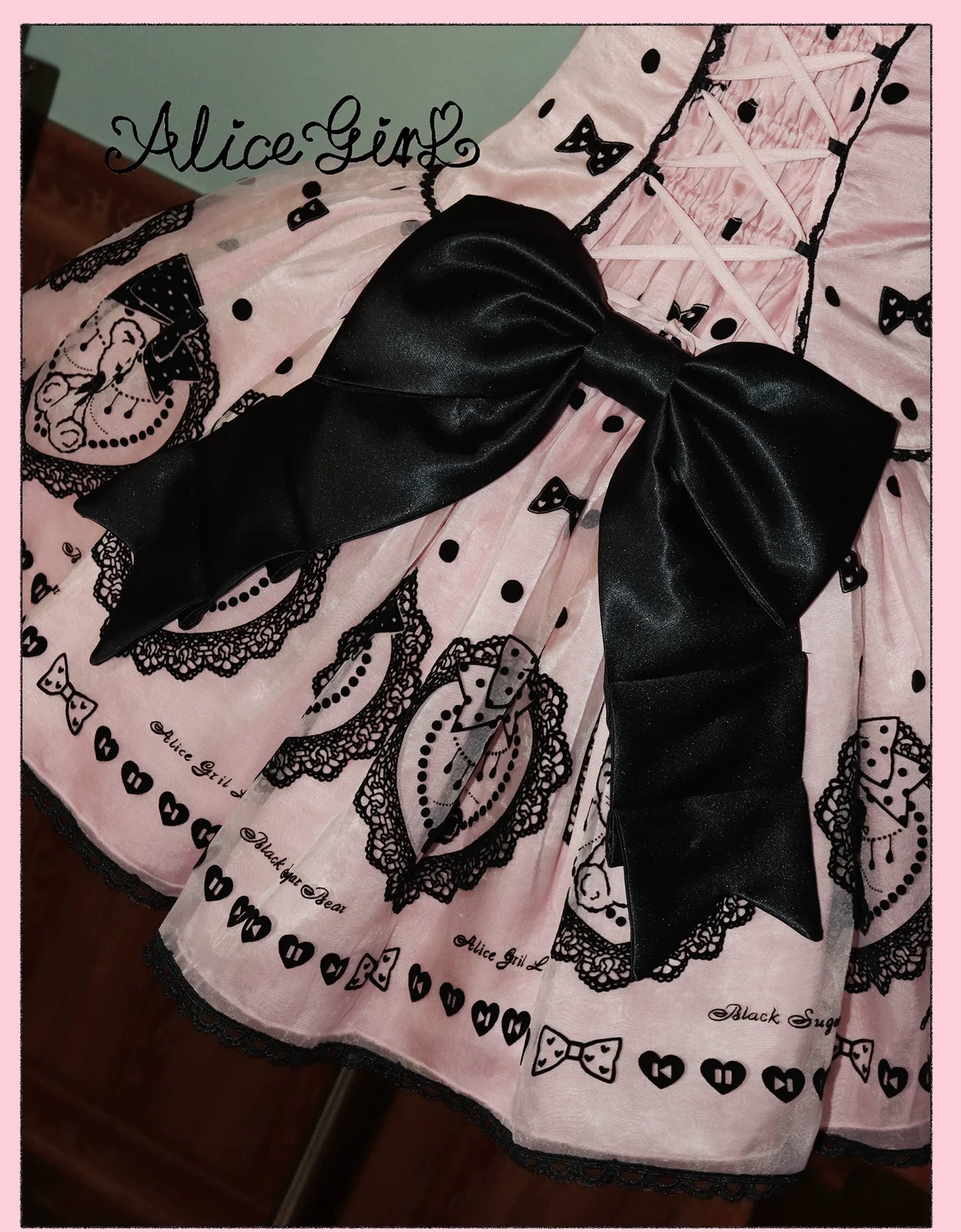 Alice Girl - Brown Sugar Bear - Printed Sweet Lolita Dress, Multiple Styles