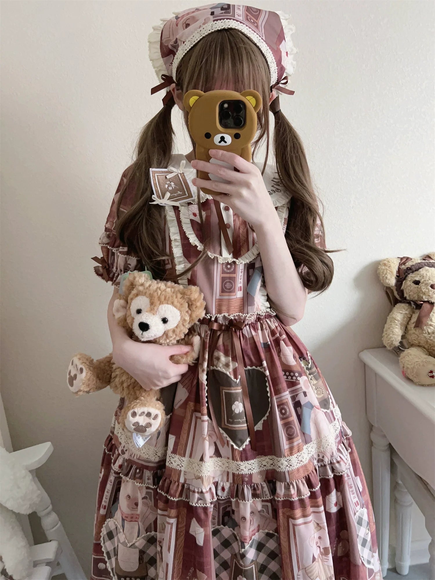 Babyblue - Gretel Bear - Vintage Lolita Dress Teddy Bear Prints Dress