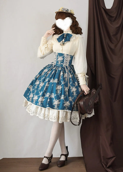 Miss Point - Customized Vintage Lolita Skirt Elegant Pullover Fishbone SK
