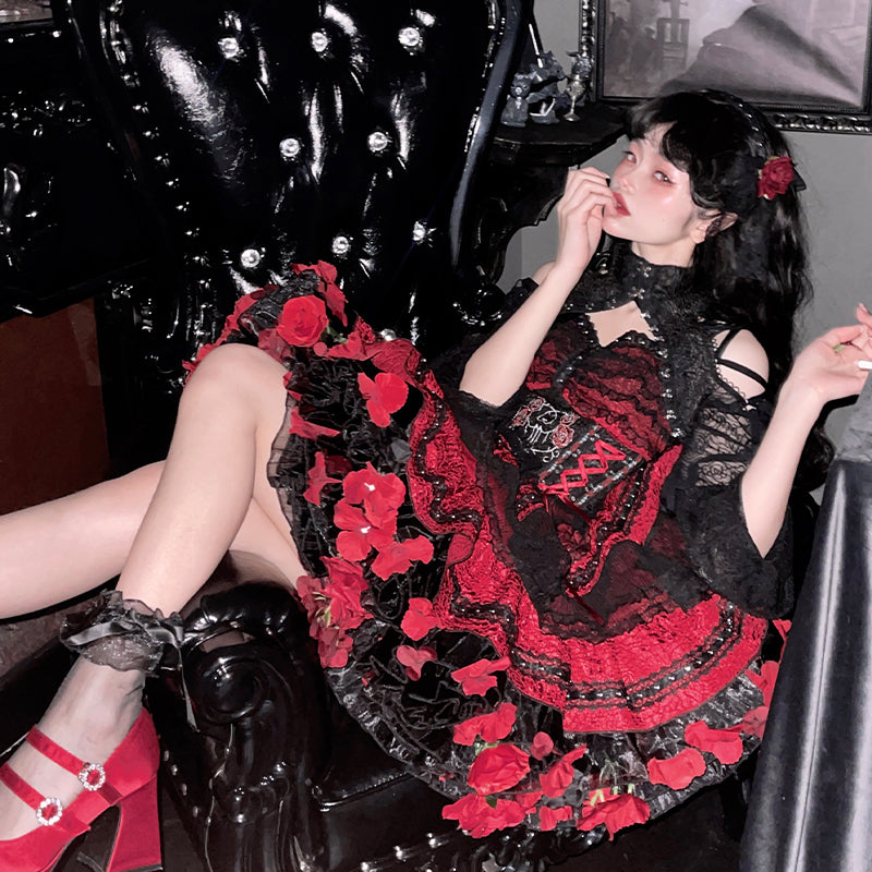 Sky Rabbit - Floral Lolita Petticoat with Detachable Trim