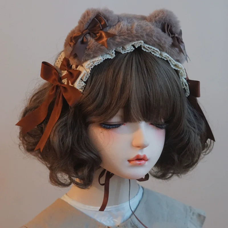 Besozealous - Handmade Lolita KC Animal Ear Coffee Hairband