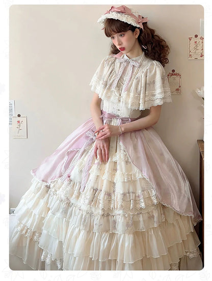 With PUJI - Nanke - Edwardian Collar Classic Lolita OP Dress Outfit