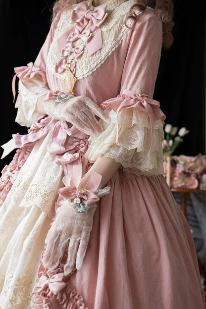 Miss Point - Lilyka Garden - Classic Lolita OP Dress Set Elegant Floral Wall Princess Sleeve