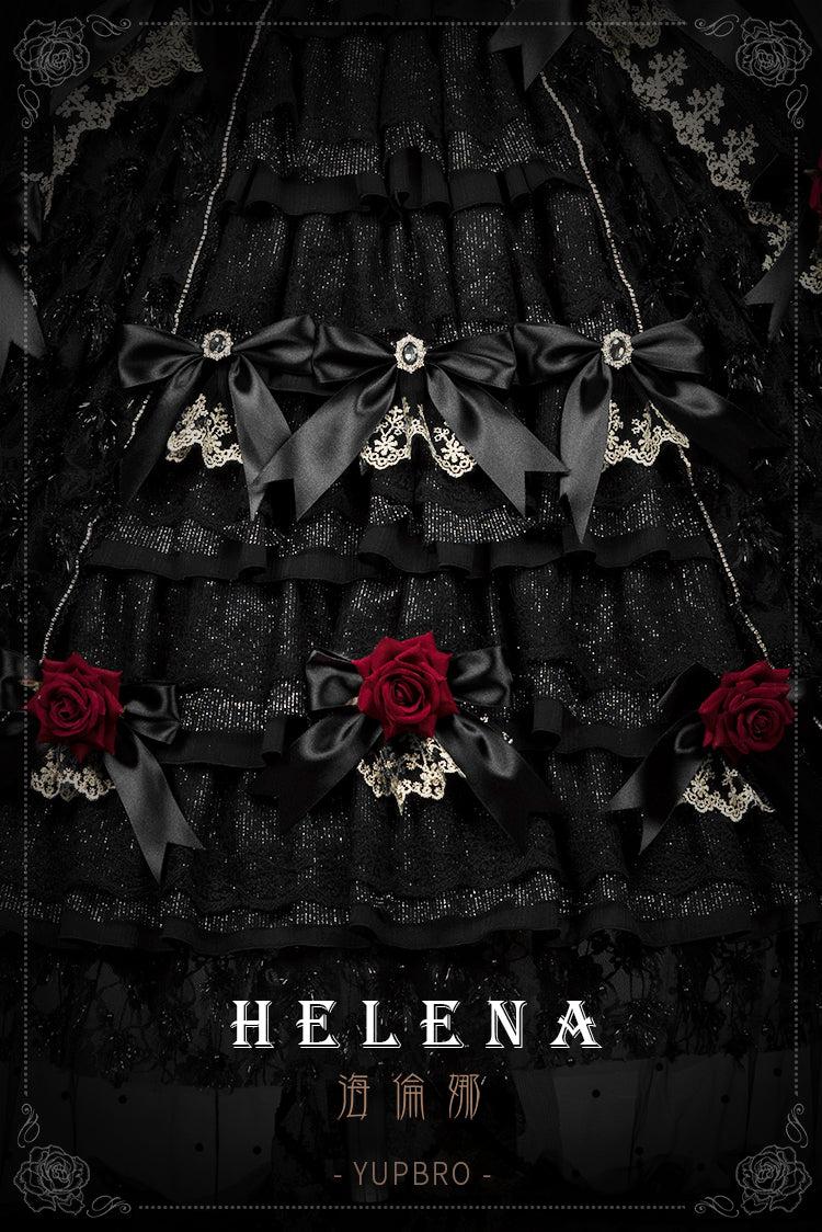 Youpairui - Helena - White and Black Lolita Tea Party JSK Suit