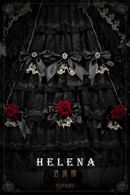 Youpairui - Helena - White and Black Lolita Tea Party JSK Suit