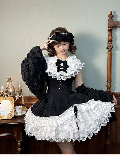 Alice Girl - Arrogant Miss - Sweet Lolita Jumper Dress with Tiered Lace Dress