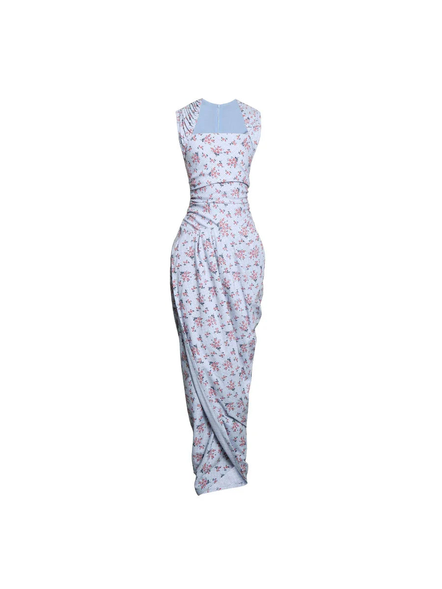 Floral Asymmetrical Crop Dress