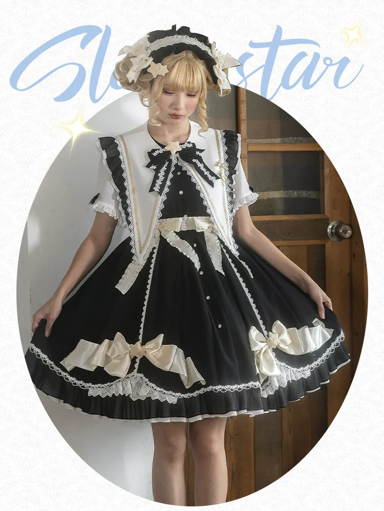 Forest Fluorescent Carps - Sleep Star - Sweet Lolita OP Dress, Long / Short Sleeve