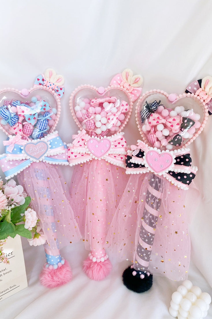 Sweetheart Endless - Sweet Lolita Fairy Wand Handmade Multicolor Heart Shaped