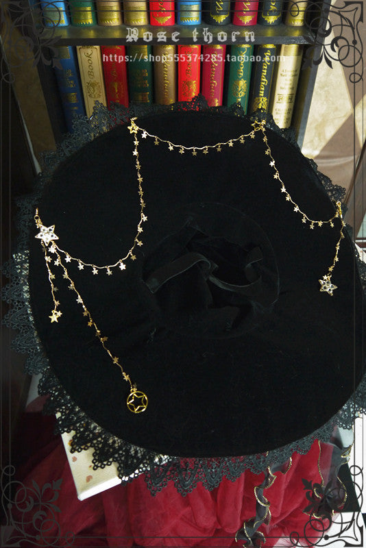 Rose Thorn - Twinkle Veil Lolita Halloween Witch Hat