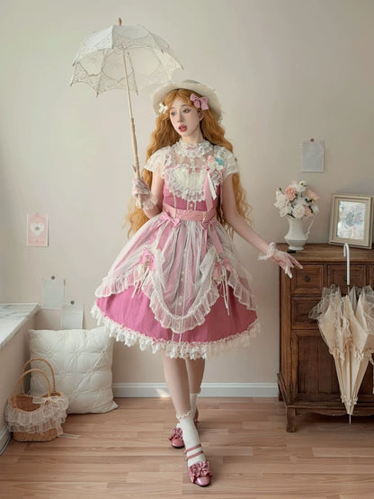 Uncle's Workshop - Fluttering Cherry Spring Strings - Cotton Sweet Lolita JSK Dress