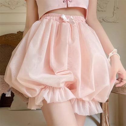 Sugar Girl - Casual Lolita Bloomer Solid Color Organza Shorts Bloomers