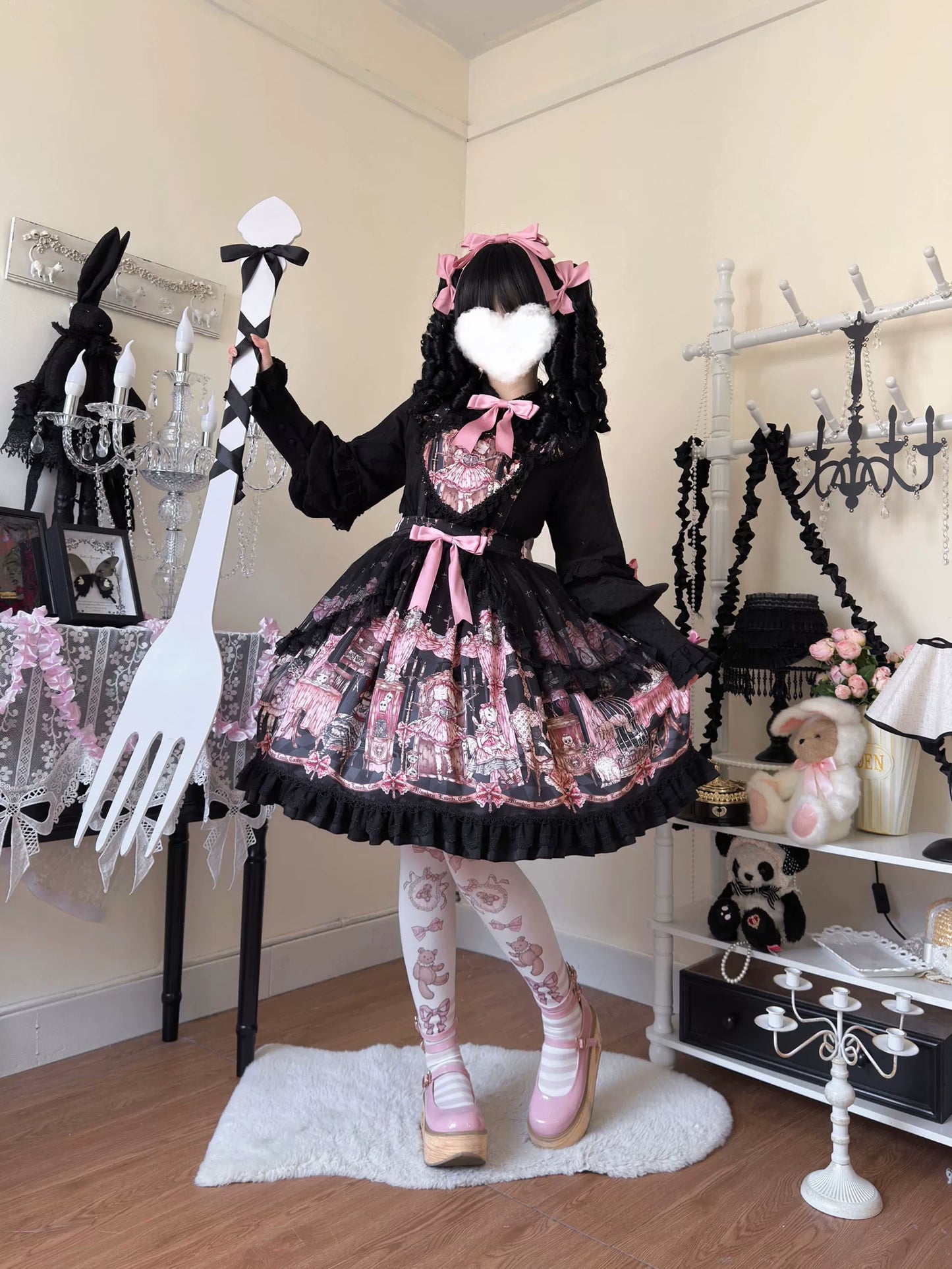 Uncle's Workshop - Missing Lamb Case - Gothic Lolita Dress Set with Sheep Prints
