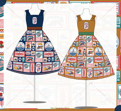 Miss Point - Strawberry Rose - Vintage American Casual Lolita Jumper Dress