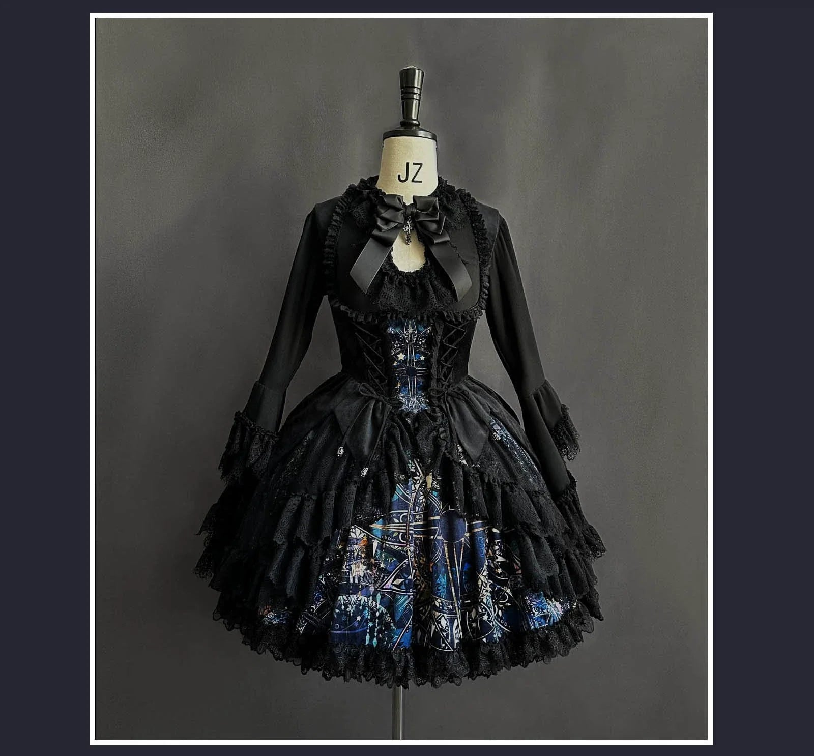SUSIN - Night Traveler - Classic and Elegant Gothic Dress with Colorful Window Prints