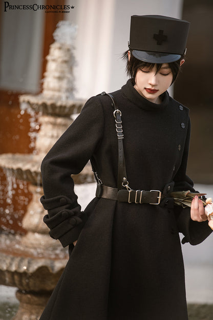 Princess Chronicles - Ouji Lolita Winter Black Long Coat