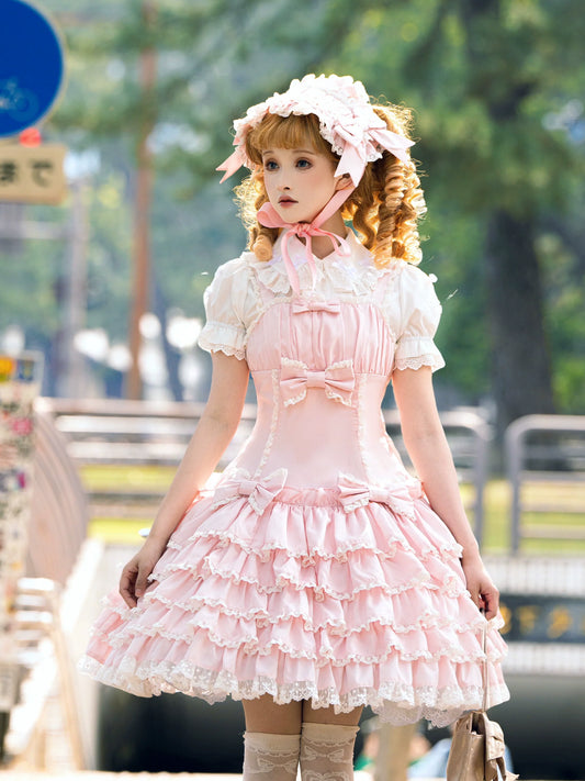 Nn Star - Half Sugar Ism - Sweet Lolita JSK Low Waist Dress With Tiered Hem