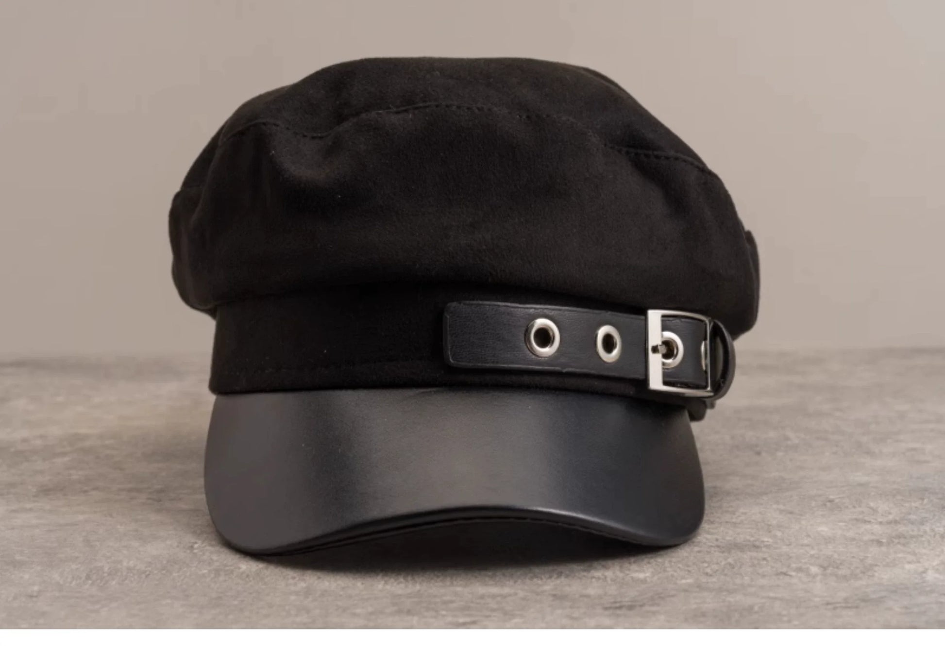 Strange Sugar - Gothic Lolita Hat Leather Buckle Lolita Newsboy Hat