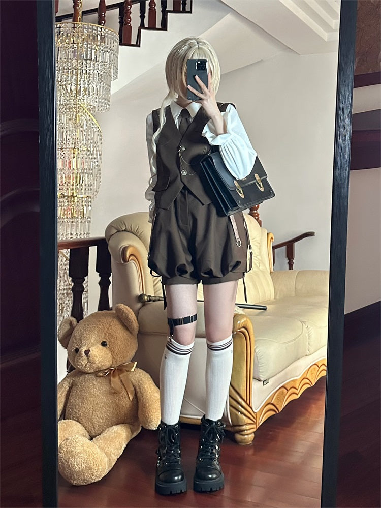 Letters from Unknown Star - Detective Rabbit Kiri - Ouji Lolita Outfits, Backpack Pants
