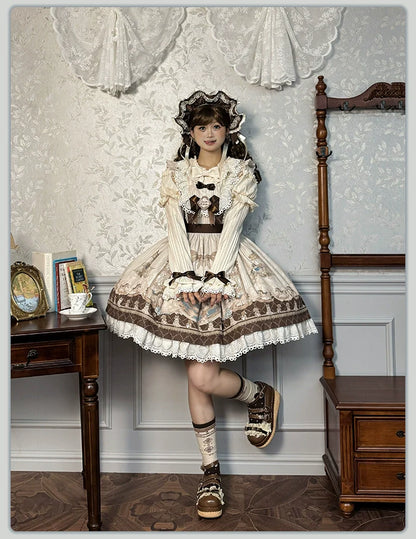 Alice Girl - Sea Salt Fairytale - Sweet Lolita Blouse Short Puff Sleeves Lolita Shirt