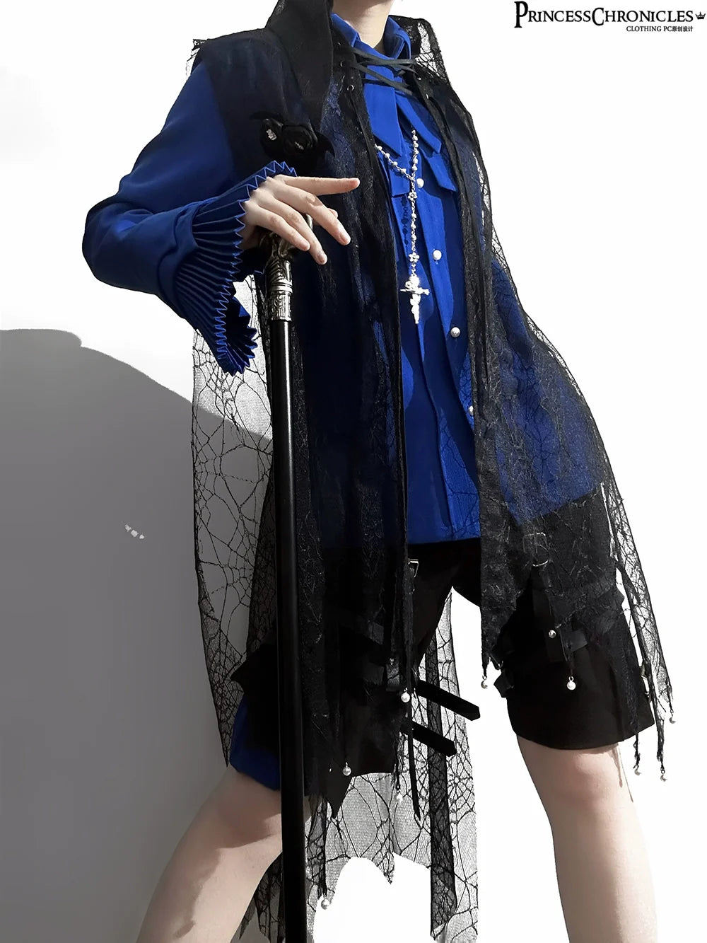 Princess Chronicles - Floating Phantom - Ouji Lolita Shorts Retro Blue Shorts