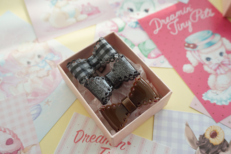 Cat Tea Party - Sweet Lolita Bow Ring and Necklace