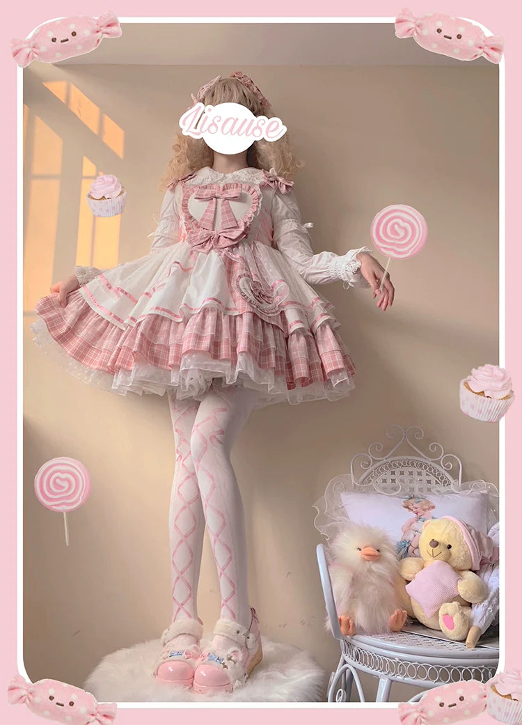 Half Sweet Lolita - Sweetheart Rescue - Sweet Lolita Dress Pink Lolita JSK Dress