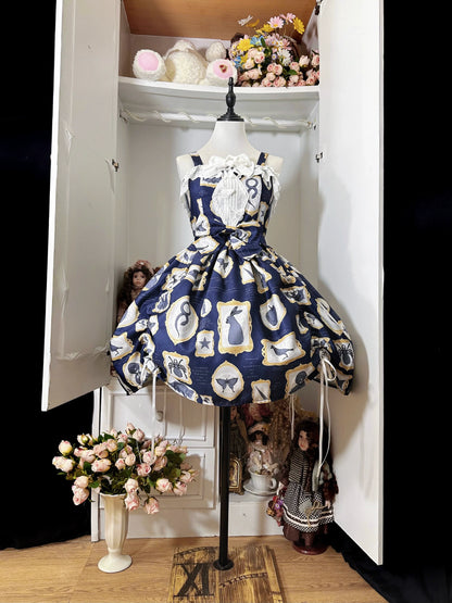 Magic Tea Party - Classic Lolita JSK with Elegant Art-Inspired Prints
