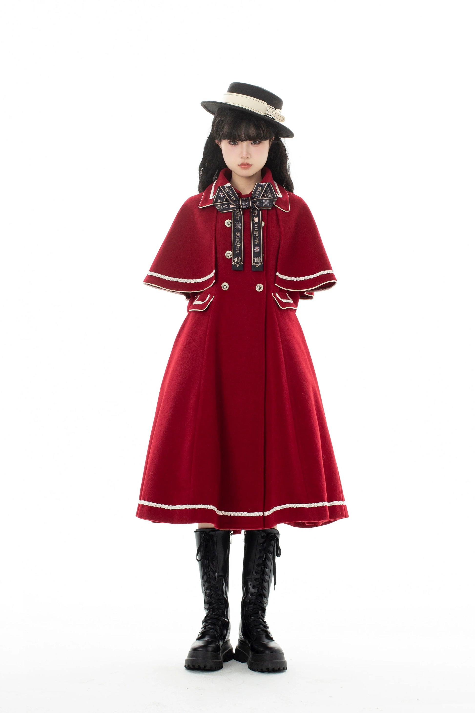 Unideer - Galaxy Traveler - Classic School Lolita Overcoat with Detachable Cape and Bow