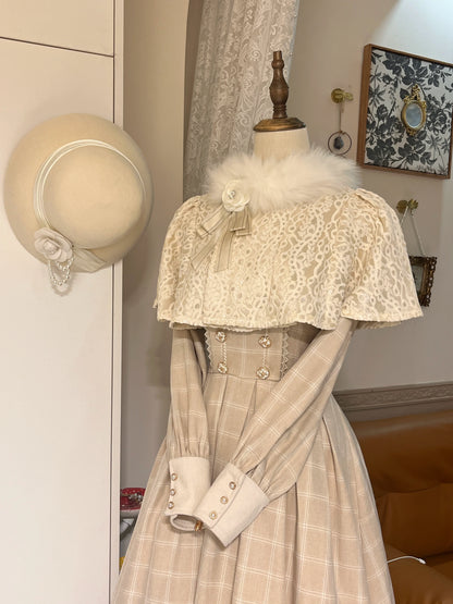 ZeeYe - Elegant Lolita Cape Fur Collar Lolita Cape Coat