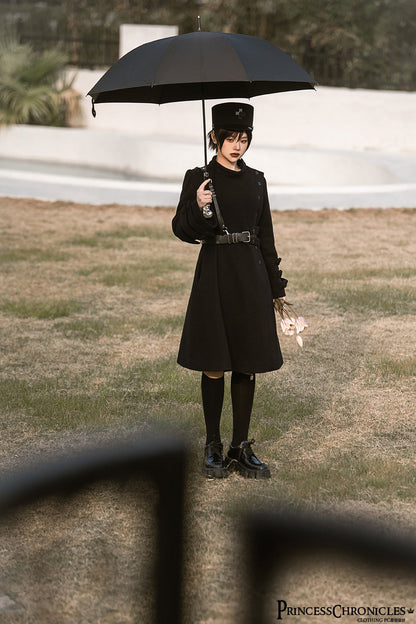 Princess Chronicles - Ouji Lolita Winter Black Long Coat