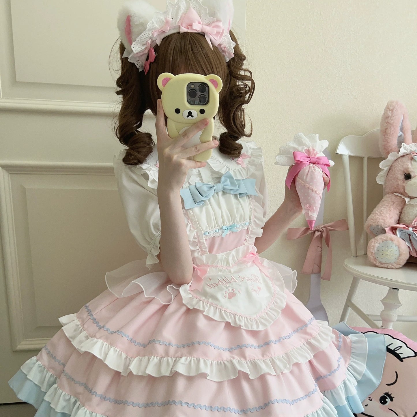 Sugar Girl - Cat Ear Tale - Sweet Lolita Jumper Dress Suspender Dress