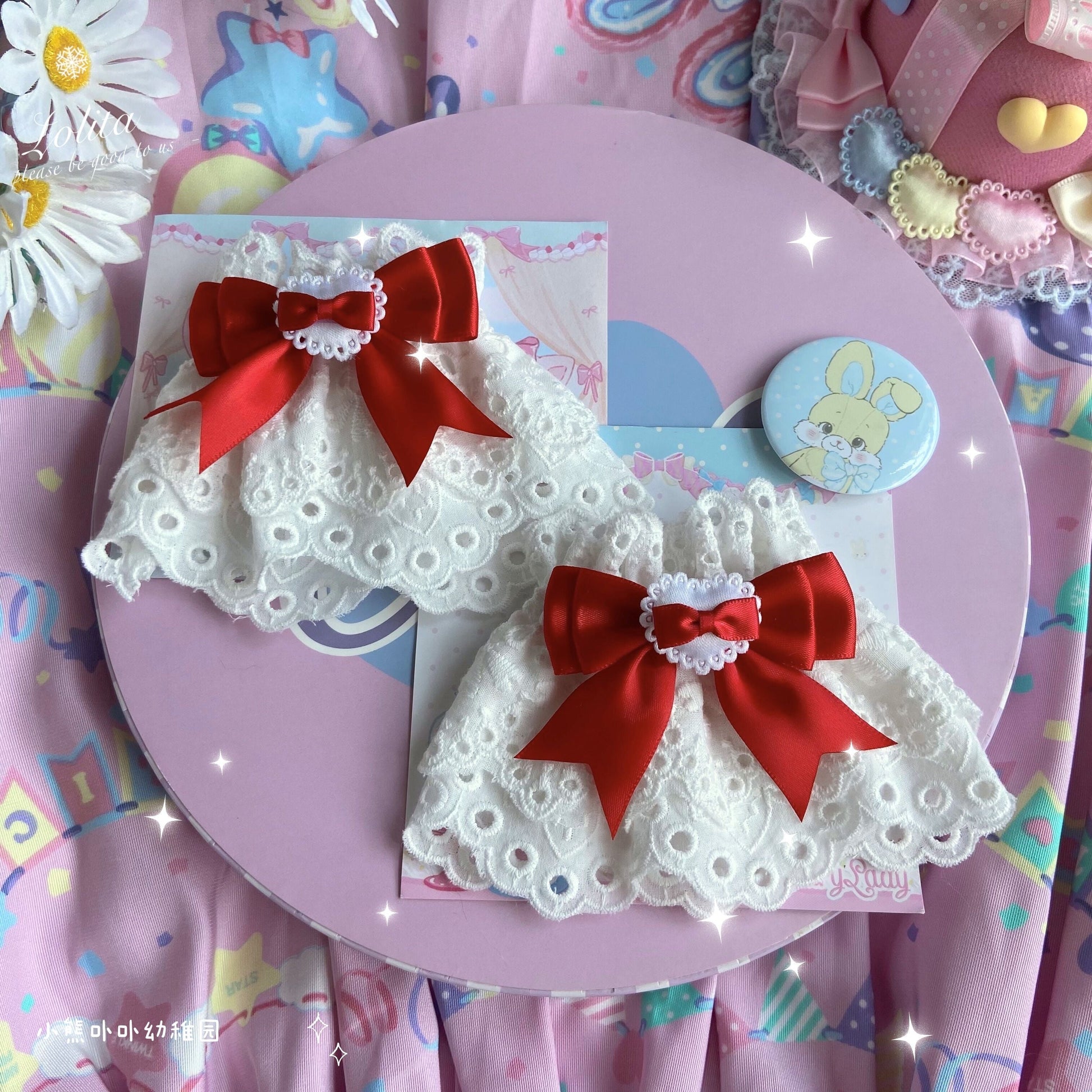Bear Doll - Sweet Lolita Cuff with Heart and Bow