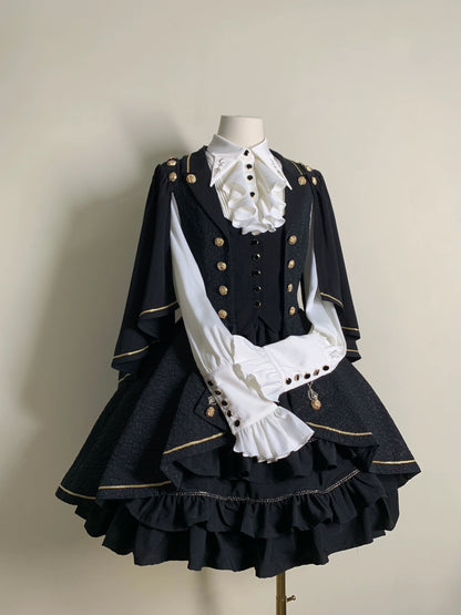 SilentMars - Law of the Fallen Moon - Retro Lolita Vest Coat Suit Knight Style Skirt