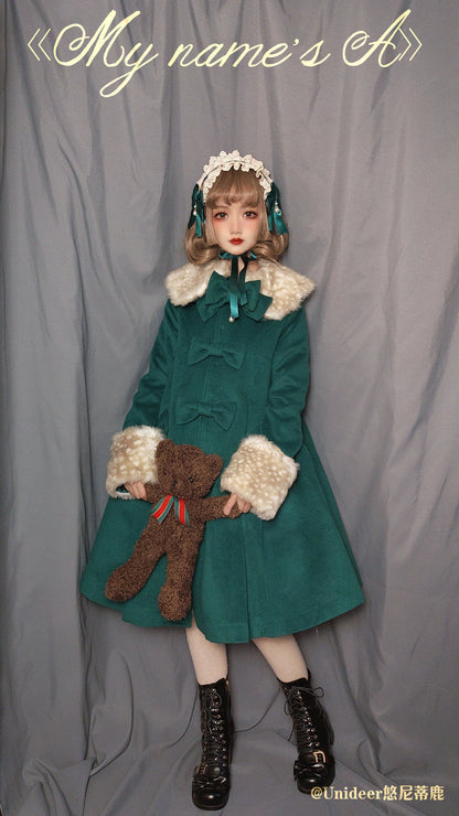 Unideer - Casual Lolita Winter Wool Down Coat Multicolors
