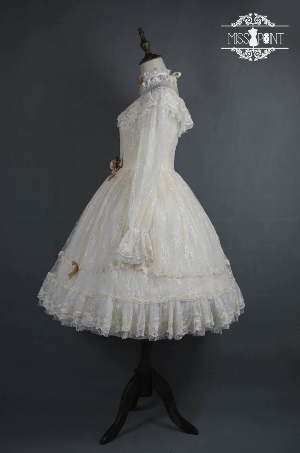 Miss Point - Dawn Girl - Reto Elegant lolita OP Dress Lace Long Sleeve