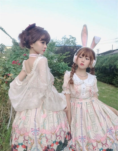 Niu Niu - Picnic Bunny Girl - Plus Size Lolita JSK Short Sleeve OP Dress