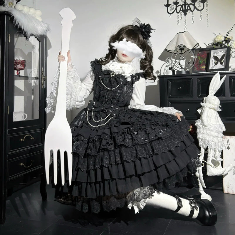 Hanguliang - Love Feathered Bond - Wedding Sweet Lolita JSK Gorgeous Bridal Blouse