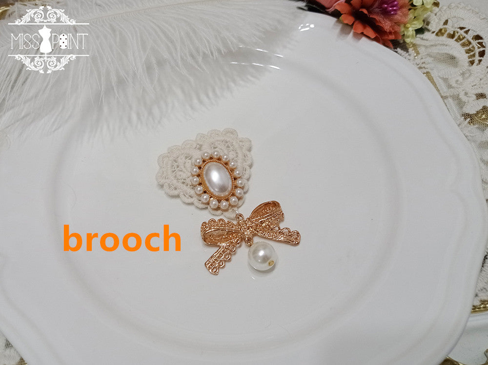 Miss Point - Woody Rose - Lolita Headband Flower Brooch