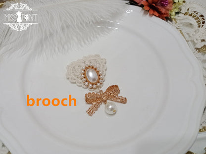 Miss Point - Woody Rose - Lolita Headband Flower Brooch