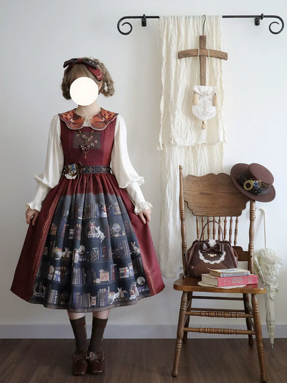 Miss Point - German Bookshelf - Classic Lolita Printed JSK Dress