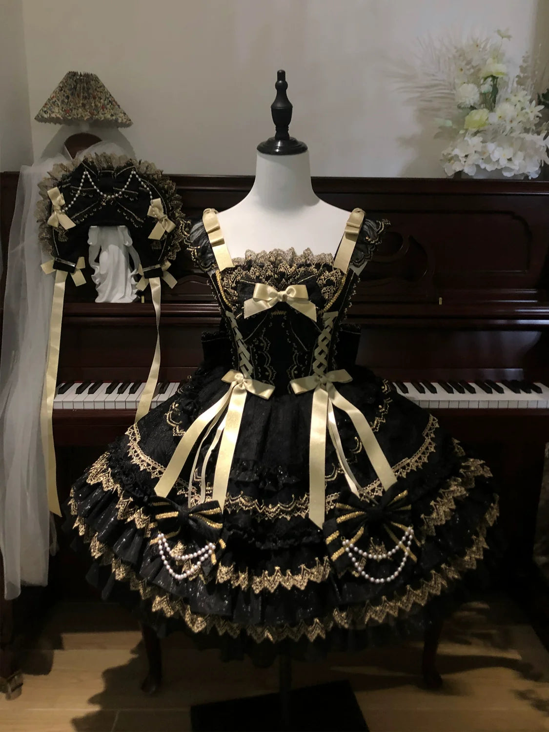 Hanguliang - Gilded Memories - Princess Lolita Jumper Dress, Tiered Ruffles