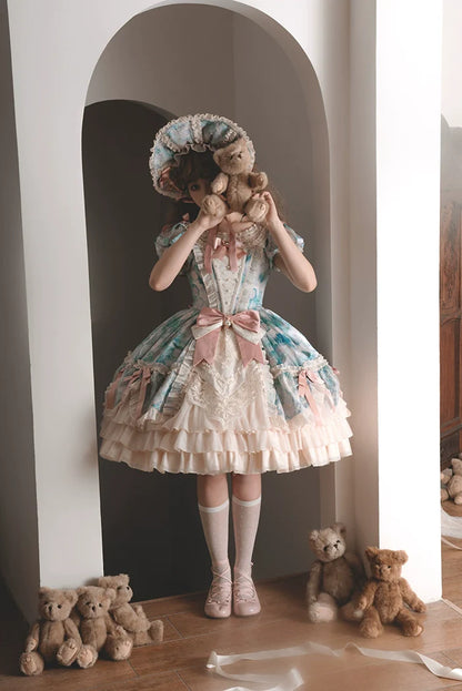 Alice Girl - Angel Heart - Sweet Lolita OP Dress, Tiered Ruffles