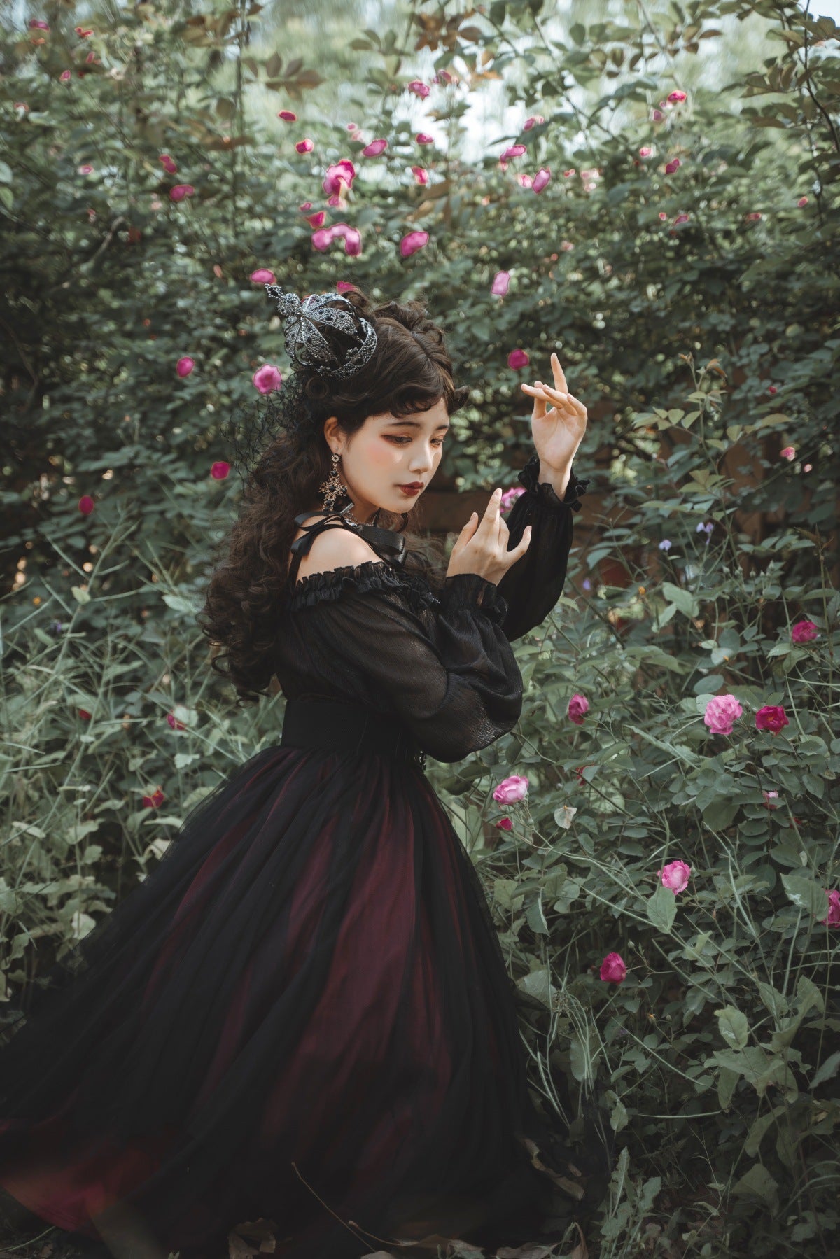 Cornfield Lolita - The Girl Assassin - Halloween Gothic Lolita Irregularly Hemline Dress