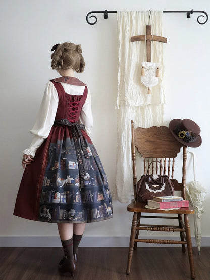 Miss Point - German Bookshelf - Classic Lolita Printed JSK Dress