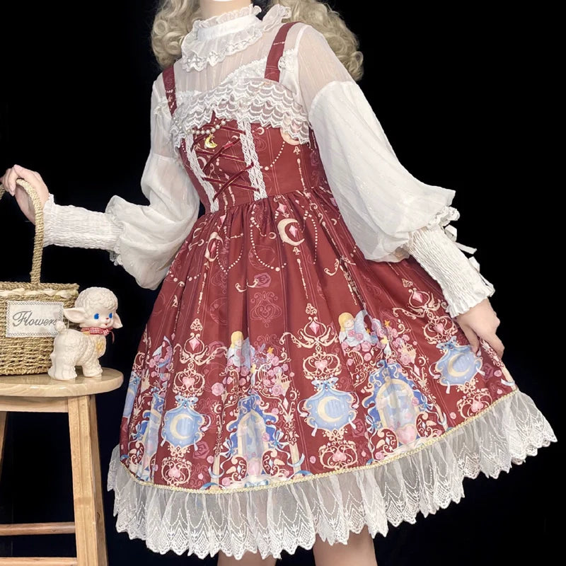 DMFS Lolita - Sweet Lolita Shirt Mutton Sleeves Chiffon Lolita Innerwear