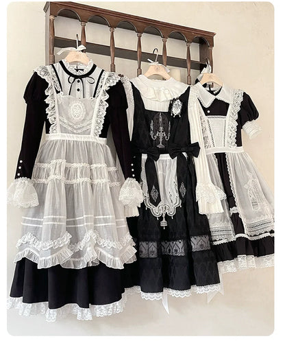 Mademoiselle Pearl - Winter Evening Prayer - Gothic Lolita Jumper Dress Embroidered Candlestick OP Dress