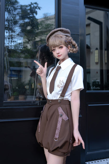 Letters from Unknown Star - Ouji Lolita Brown Short Set