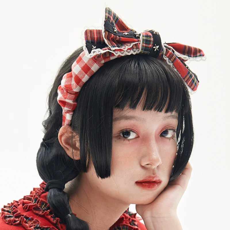 Retro bow hair bands niche design senior sense of sweet hair card headdresses【s0000004280】